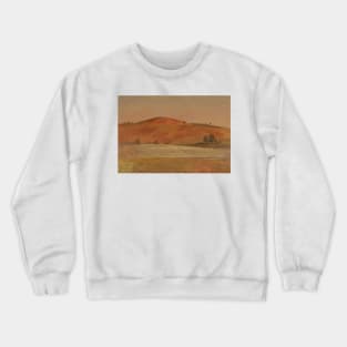 Landscape with Low Hill and Fields by Frederic Edwin Church Crewneck Sweatshirt